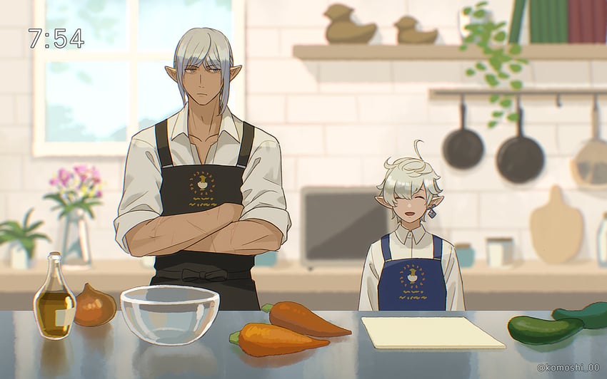 estinien varlineau and alphinaud leveilleur (final fantasy and 1 more) drawn by komoshita