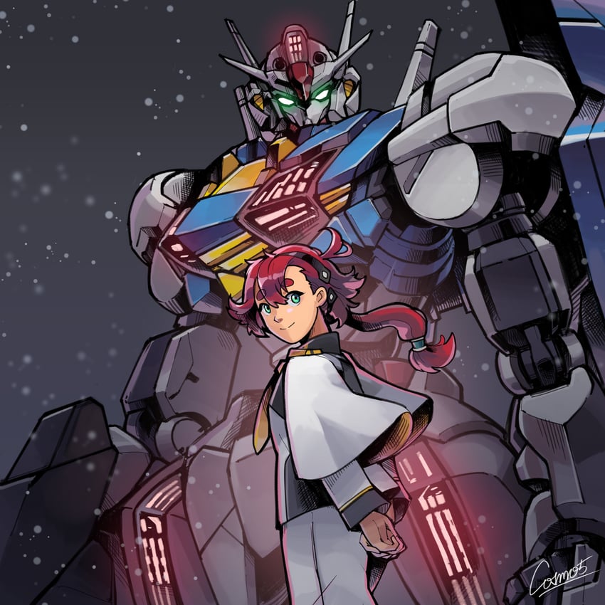suletta mercury and gundam aerial (gundam and 1 more) drawn by cosmo-5