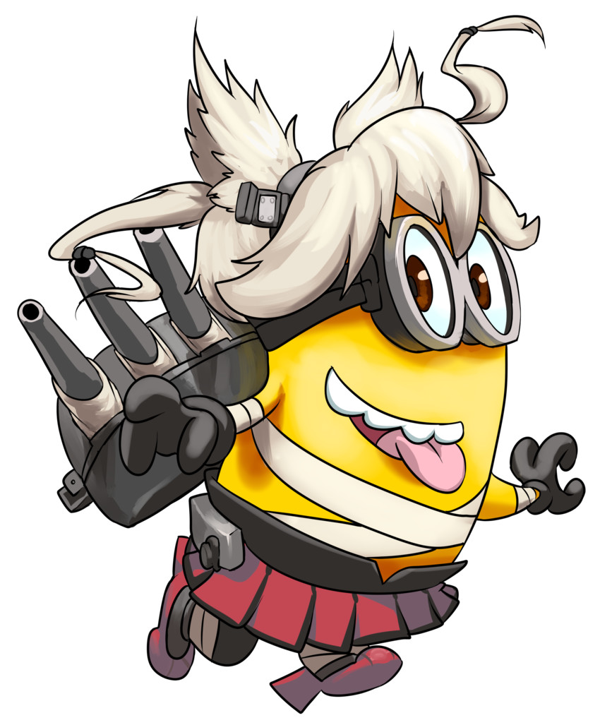 musashi and minion (kantai collection and 1 more) drawn by triple-q