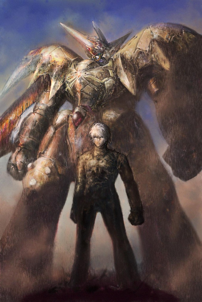 sanger zonvolt, thrudgelmir, and wodan ymir (super robot wars) drawn by mitsuba_(knight_lounge)