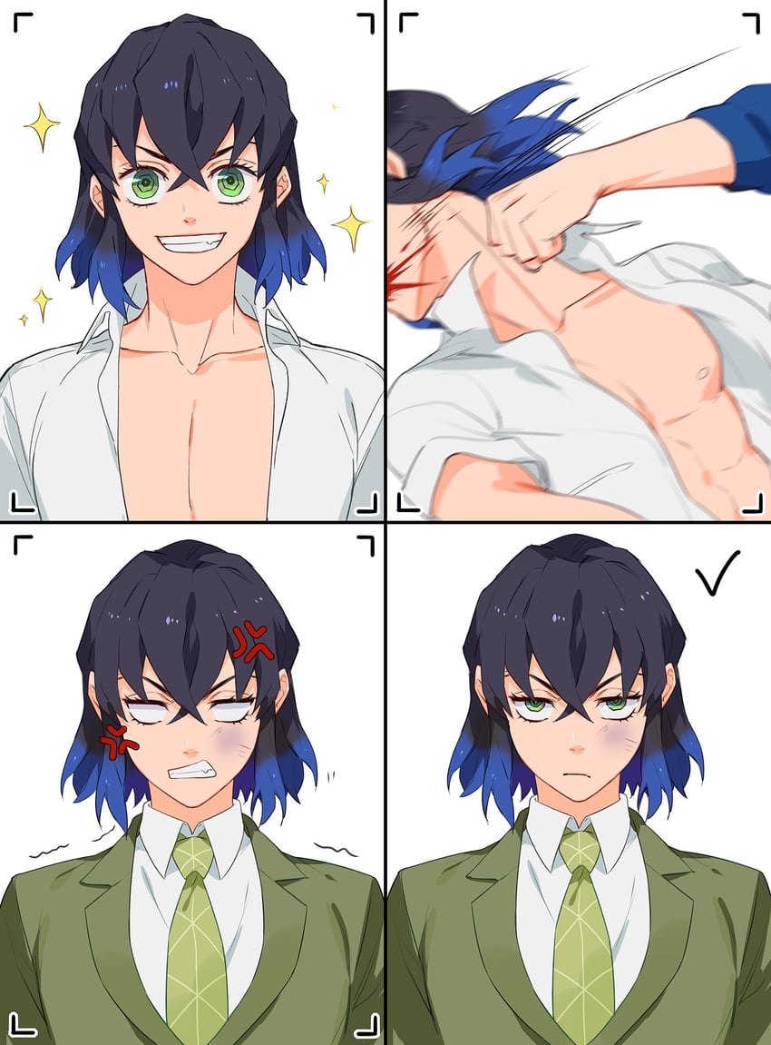 tomioka giyuu and hashibira inosuke (kimetsu no yaiba and 1 more) drawn by maosen