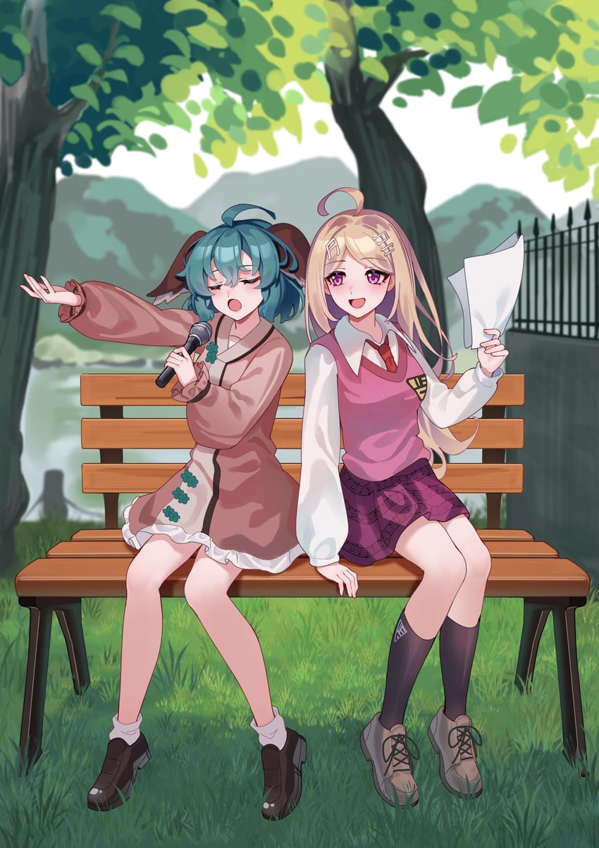 kasodani kyouko and akamatsu kaede (touhou and 2 more) drawn by ailu_elf