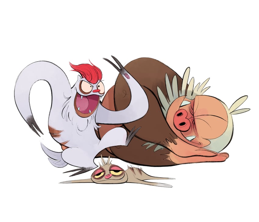 slaking, slakoth, and vigoroth (pokemon) drawn by matt_greenholt