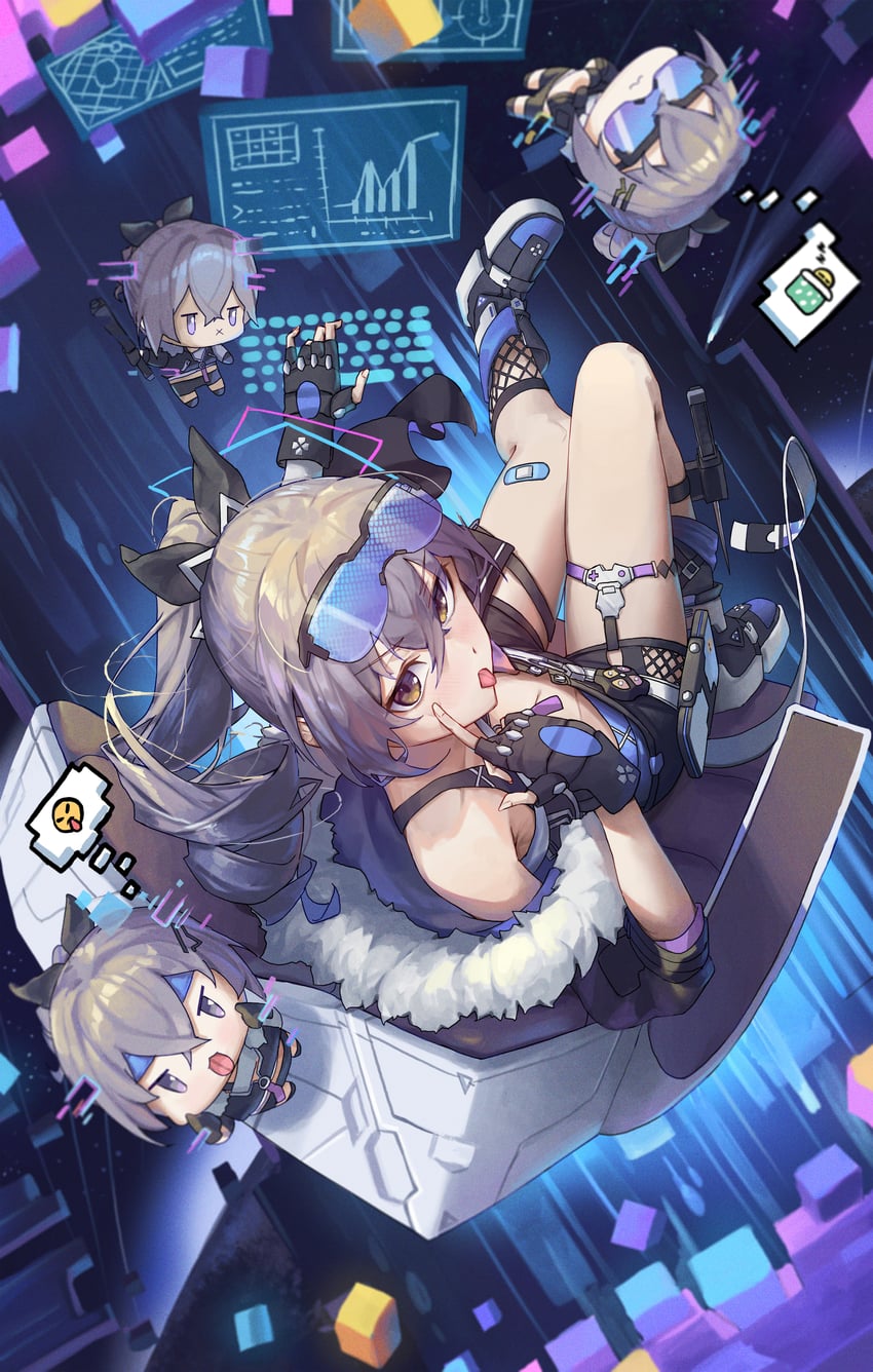 silver wolf (honkai and 1 more) drawn by hone_(hone_art)
