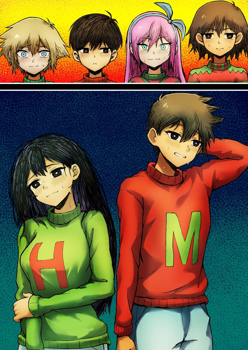 sunny, basil, aubrey, kel, mari, and 1 more (omori) drawn by vegasvat1