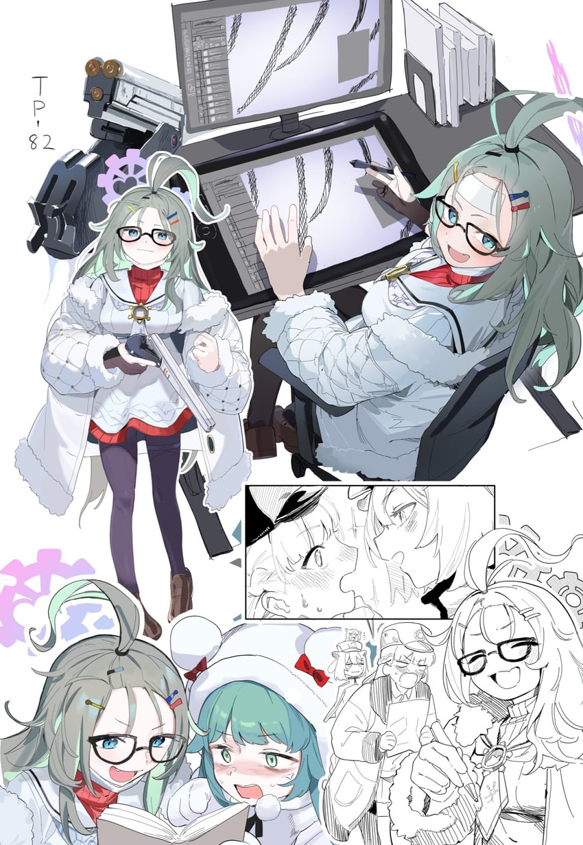 shigure, nodoka, momiji, and meru (blue archive) drawn by umiwashi