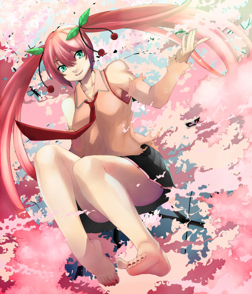 hatsune miku and sakura miku (vocaloid) drawn by eiji_(eiji)