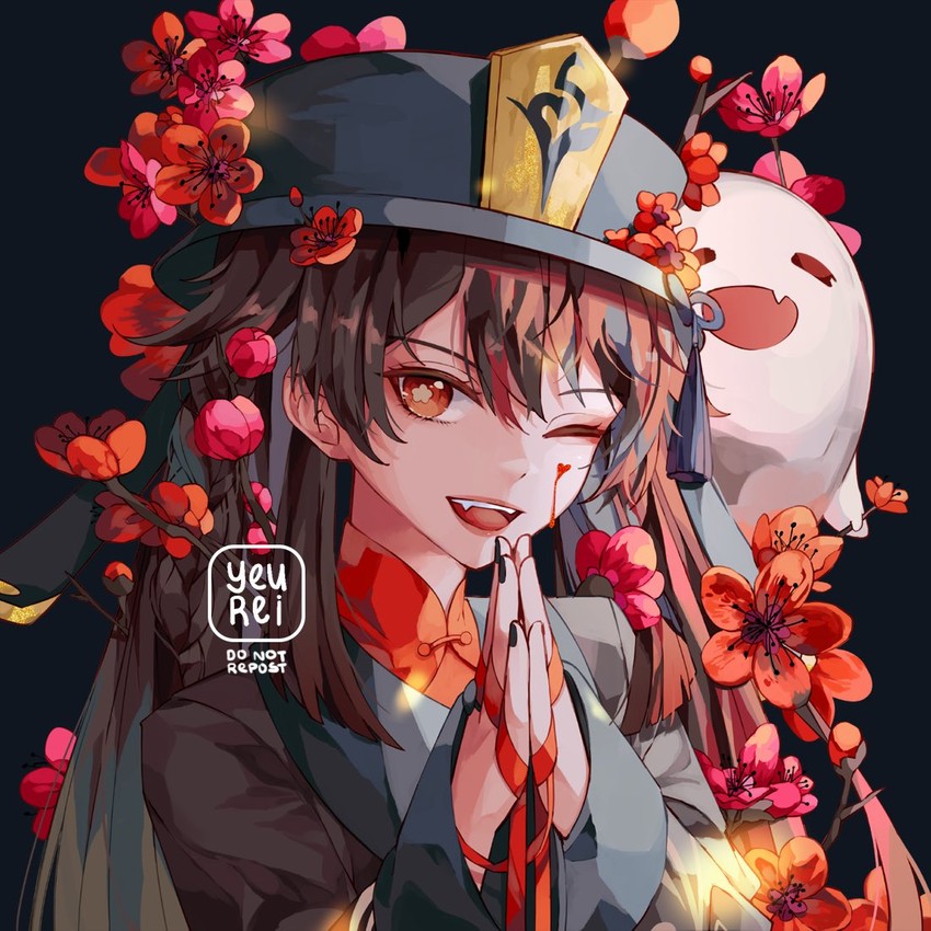 hu tao and boo tao (genshin impact) drawn by yeurei