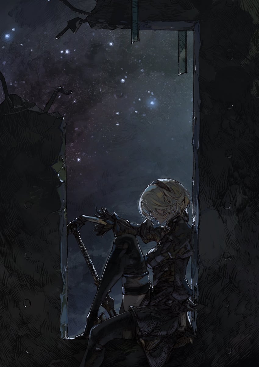 2b (nier and 1 more) drawn by kazama_raita