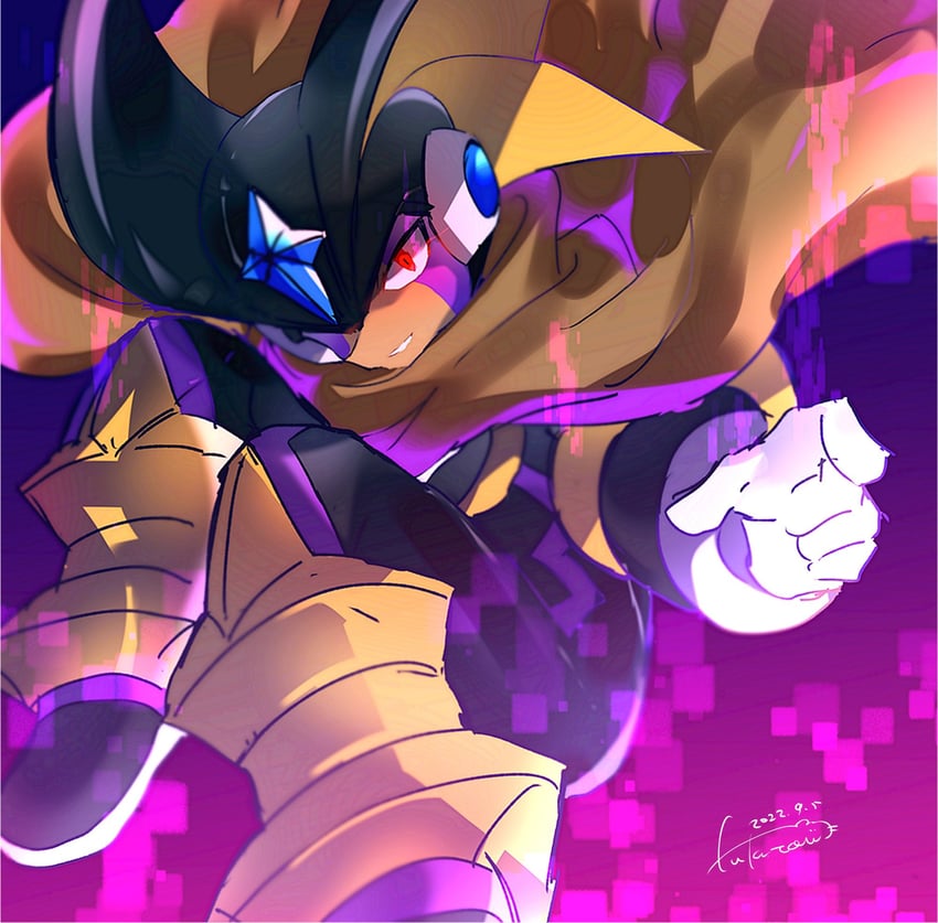 bass.exe (mega man and 1 more) drawn by baron-0628