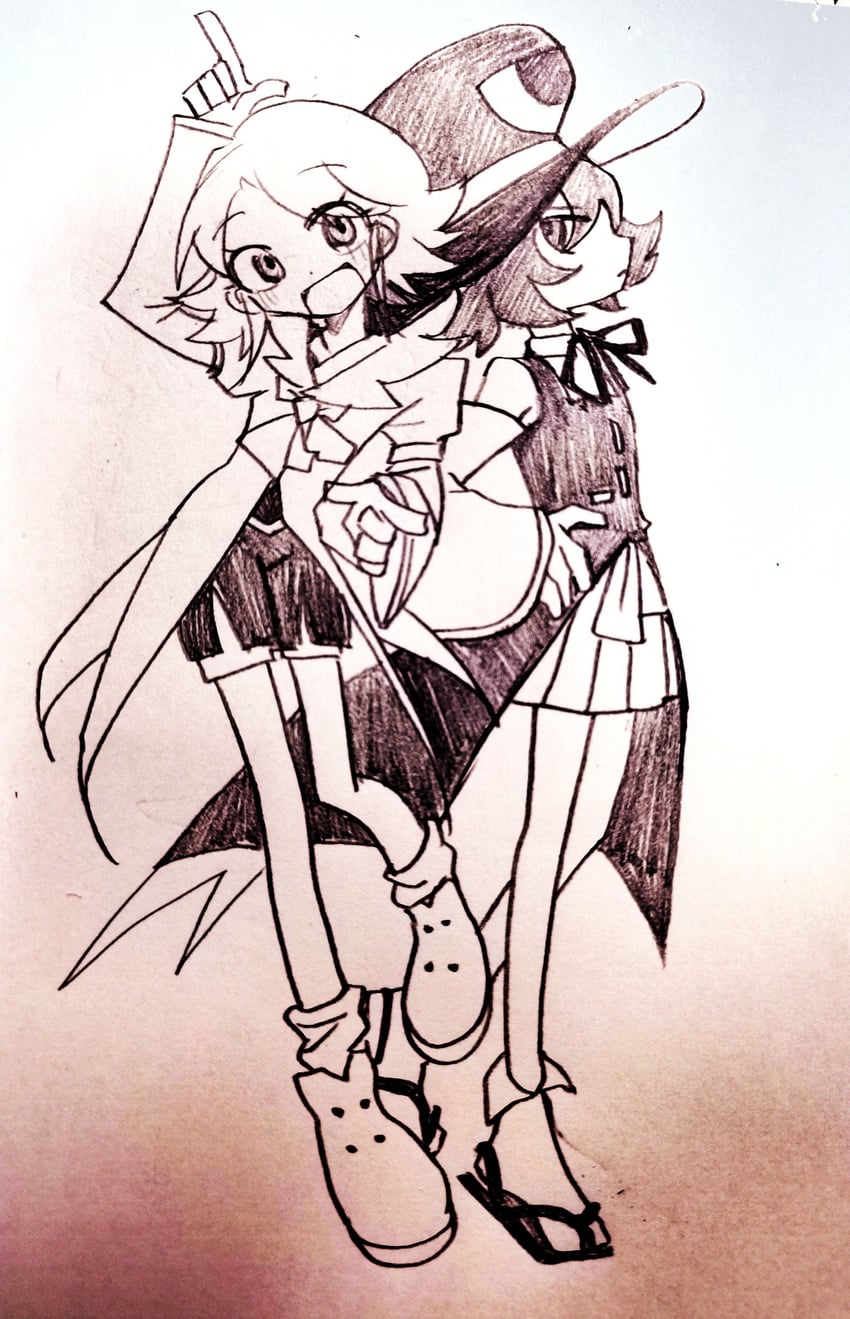 enraku tsubakura and houlen yabusame (len'en) drawn by mxx33