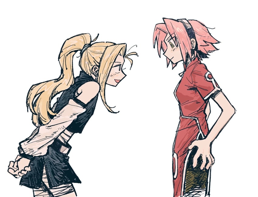 haruno sakura and yamanaka ino (naruto) drawn by 79x_(ox79xo)