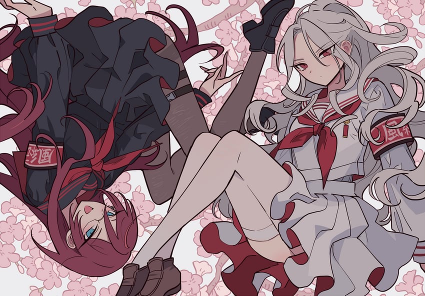 saegusa ibara and ran nagisa (ensemble stars!) drawn by meremero