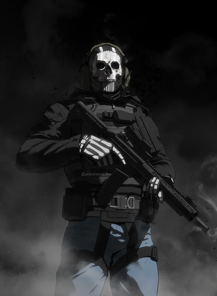 ghost (call of duty and 1 more) drawn by aleksandra_skiba