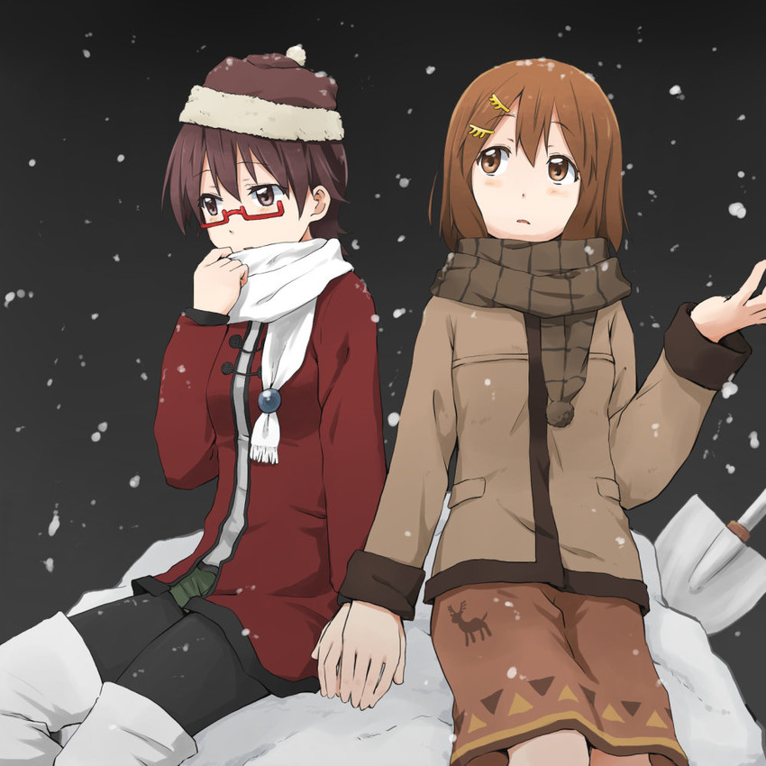 hirasawa yui and manabe nodoka (k-on!) drawn by kagiana