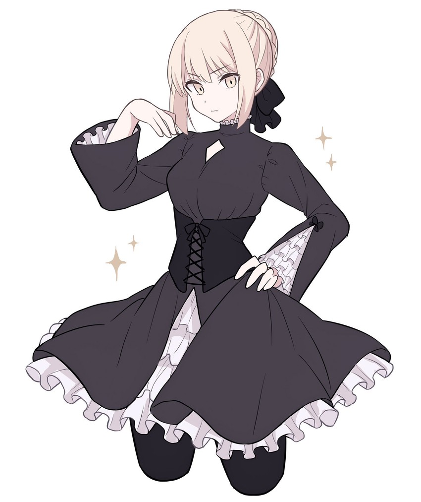 artoria pendragon and saber alter (fate and 1 more) drawn by lq_saku
