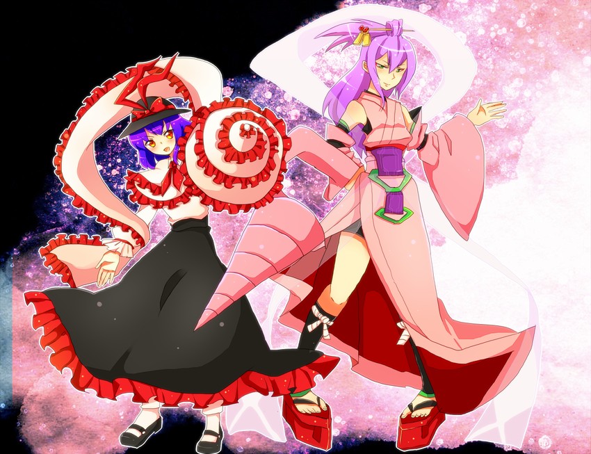 nagae iku and amane nishiki (touhou and 1 more) drawn by jru_(xx201)