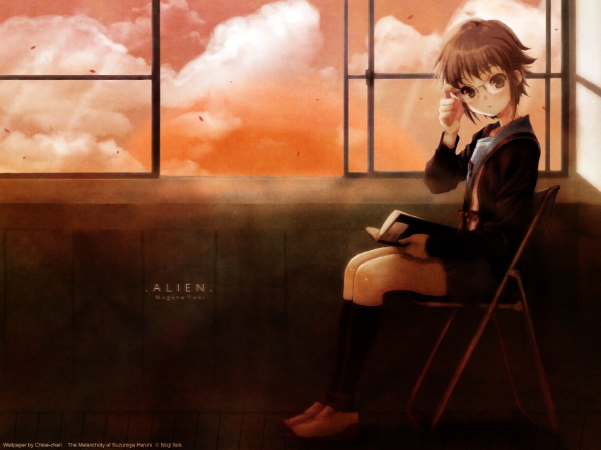 nagato yuki (suzumiya haruhi no yuuutsu) drawn by mikimoto_haruhiko