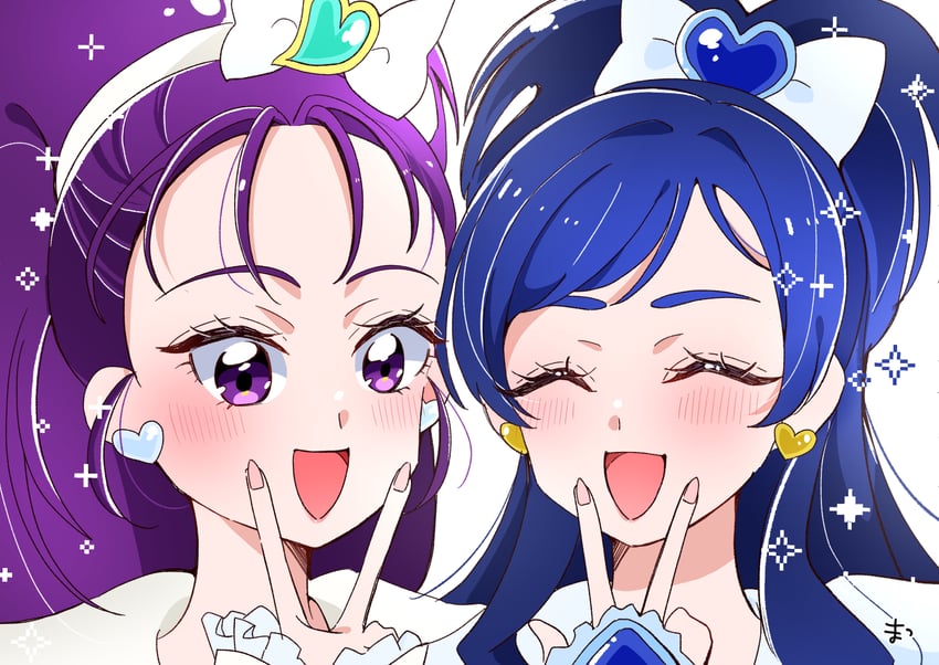 yukishiro honoka, cure white, mishou mai, and cure egret (precure and 3 more) drawn by horoyoitaina