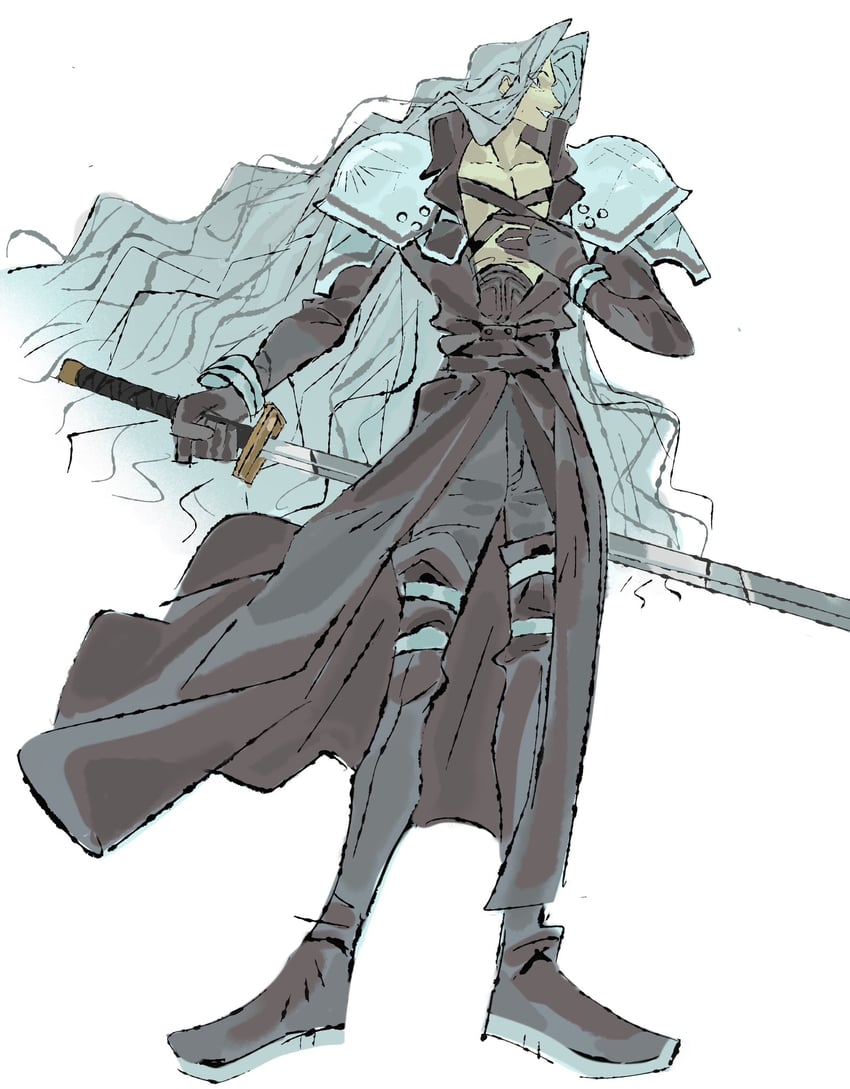 sephiroth (final fantasy and 2 more) drawn by jaysoysaucee