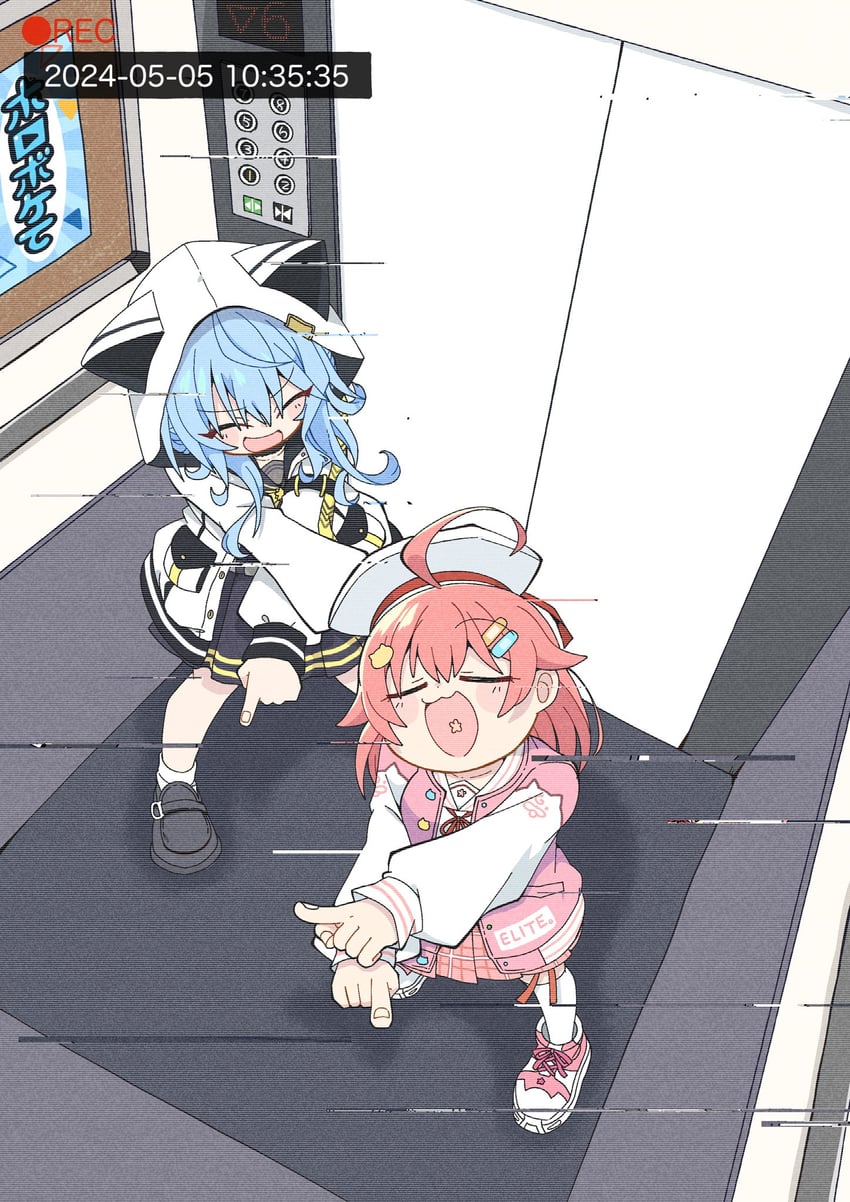 hoshimachi suisei and sakura miko (hololive and 1 more) drawn by tada_no_shika