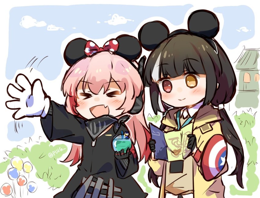 m4 sopmod ii, ro635, and captain america (girls' frontline and 3 more) drawn by plug_(feng-yushu)