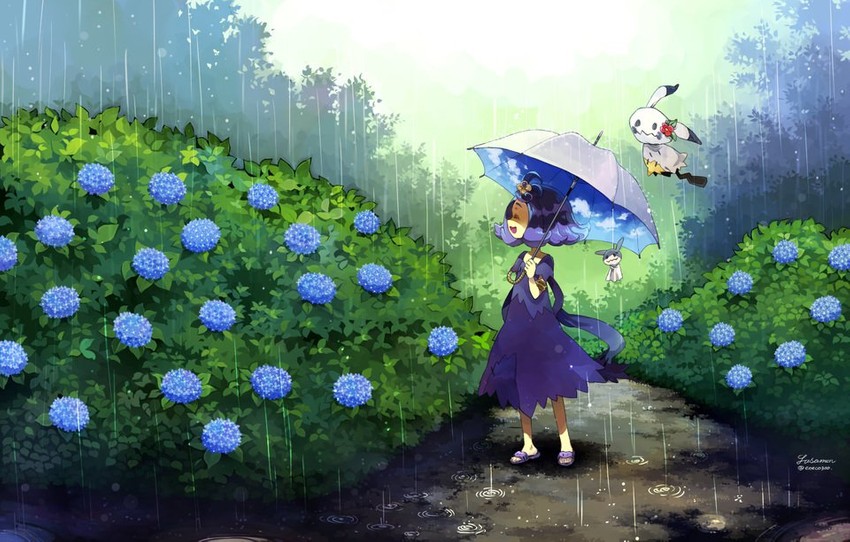 mimikyu and acerola (pokemon and 1 more) drawn by sasairebun