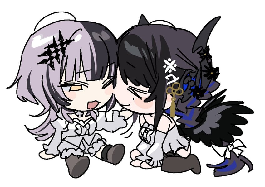 shiori novella and nerissa ravencroft (hololive and 1 more) drawn by yomosaka