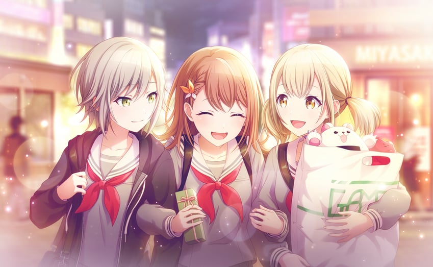 azusawa kohane, hanasato minori, and hinomori shiho (project sekai) drawn by colorful_palette