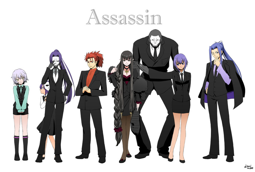 jack the ripper, hassan of serenity, assassin, semiramis, female assassin, and 4 more (fate and 7 more) drawn by shimaneko