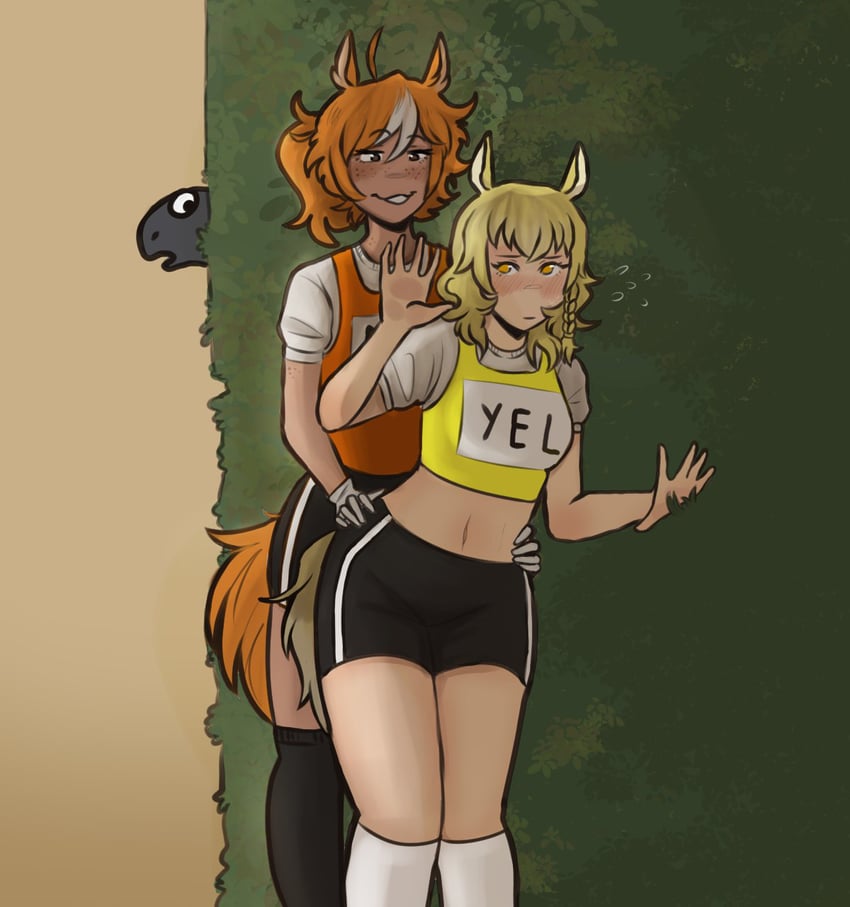 jovial merryment, lightning strikes thrice, and downtown skybox (horse race tests) drawn by cimi_(cynamii)