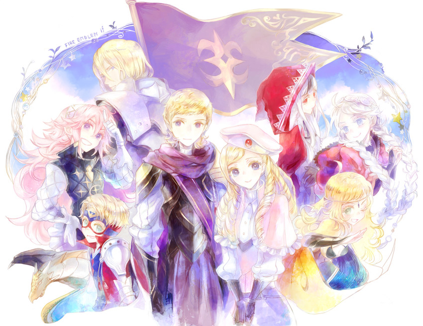 nina, ophelia, velouria, soleil, forrest, and 3 more (fire emblem and 1 more) drawn by kuzumosu