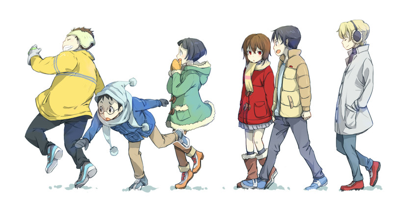 hinazuki kayo, fujinuma satoru, kobayashi kenya, sugita hiromi, osamu, and 1 more (boku dake ga inai machi) drawn by for_(39ra3u)