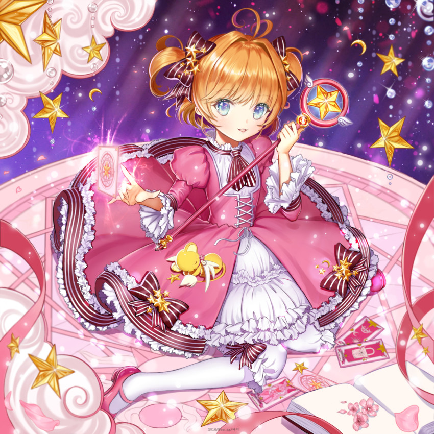 kinomoto sakura and kero (cardcaptor sakura) drawn by ttaji_(pass35)