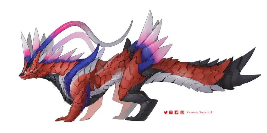 koraidon (pokemon and 1 more) drawn by xezeno