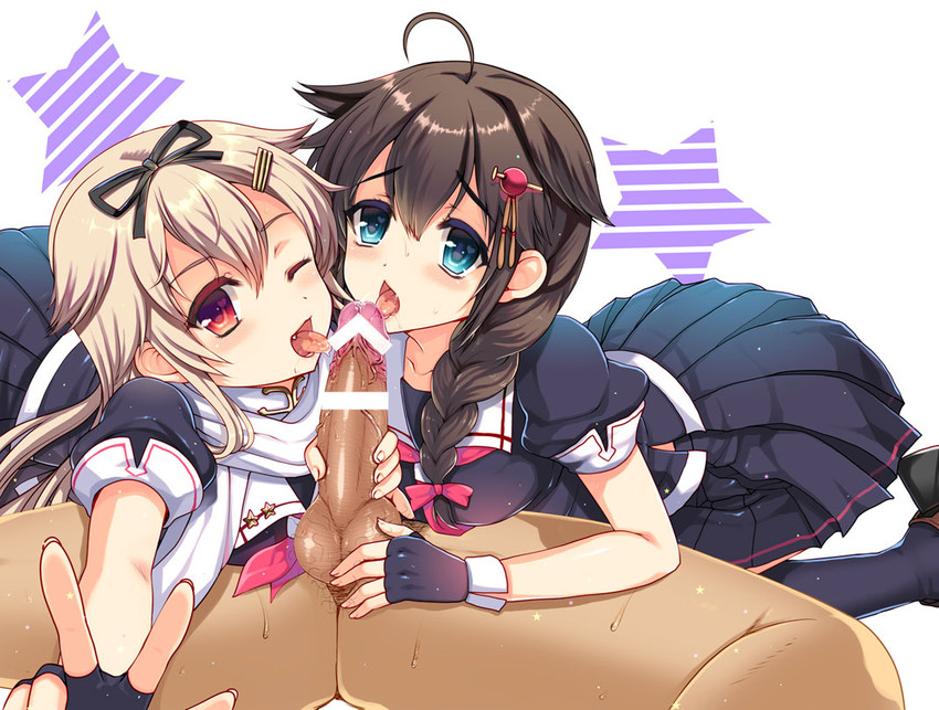 shigure, yuudachi, shigure kai ni, and yuudachi kai ni (kantai collection) drawn by kumao_mofumofu