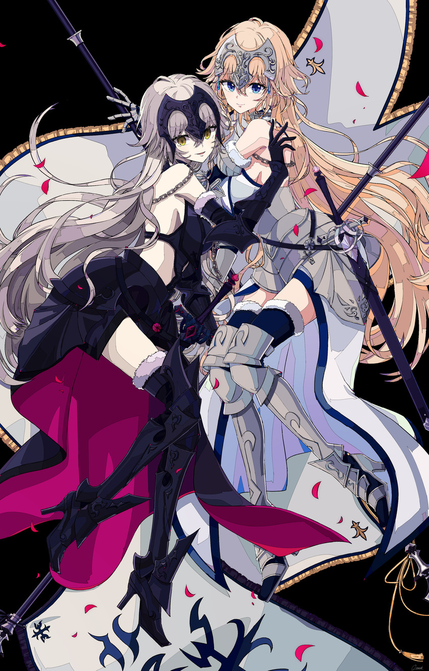 jeanne d'arc and jeanne d'arc alter (fate and 1 more) drawn by osanai