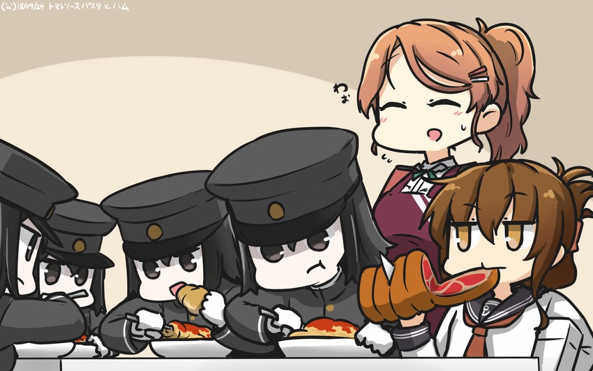 inazuma, akitsu maru, akitsu maru kai, and aquila (kantai collection) drawn by hamu_koutarou