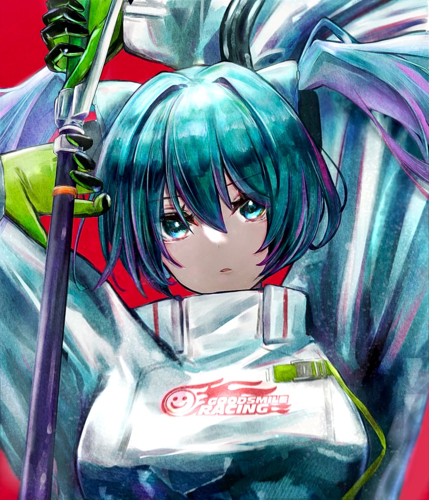 hatsune miku and racing miku (vocaloid and 2 more) drawn by maison_de_cante