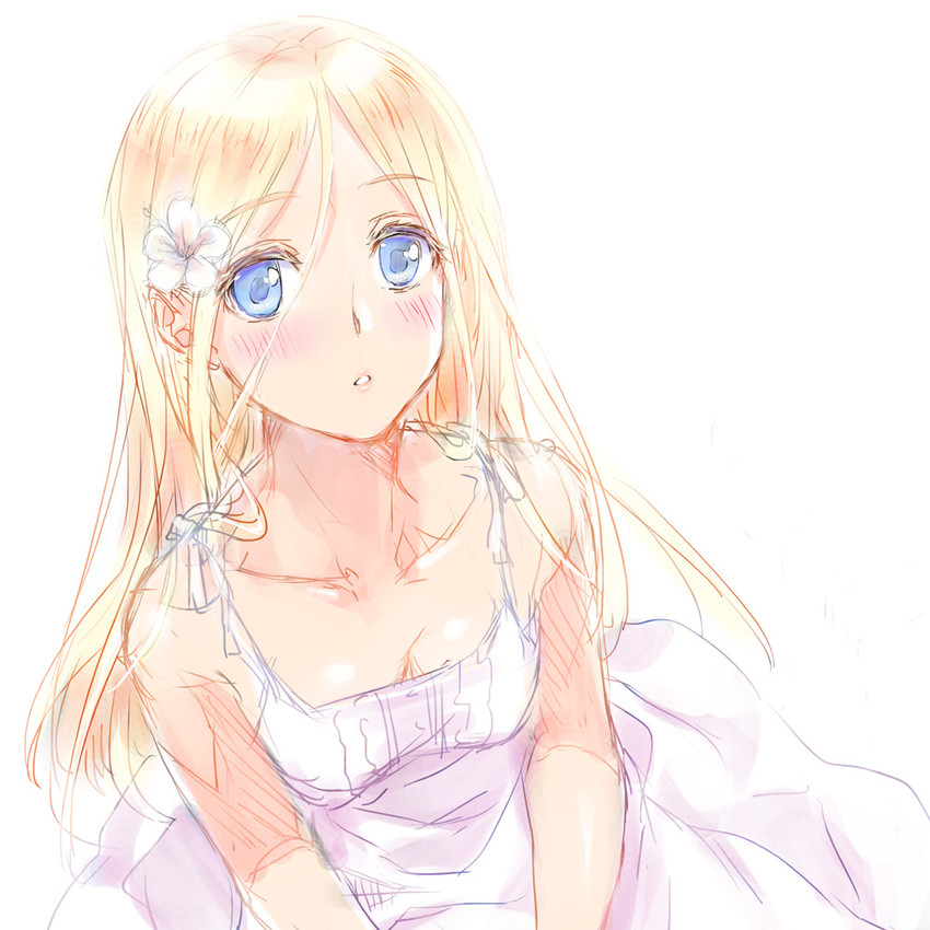 Anime girl with blonde hair and blue eyes