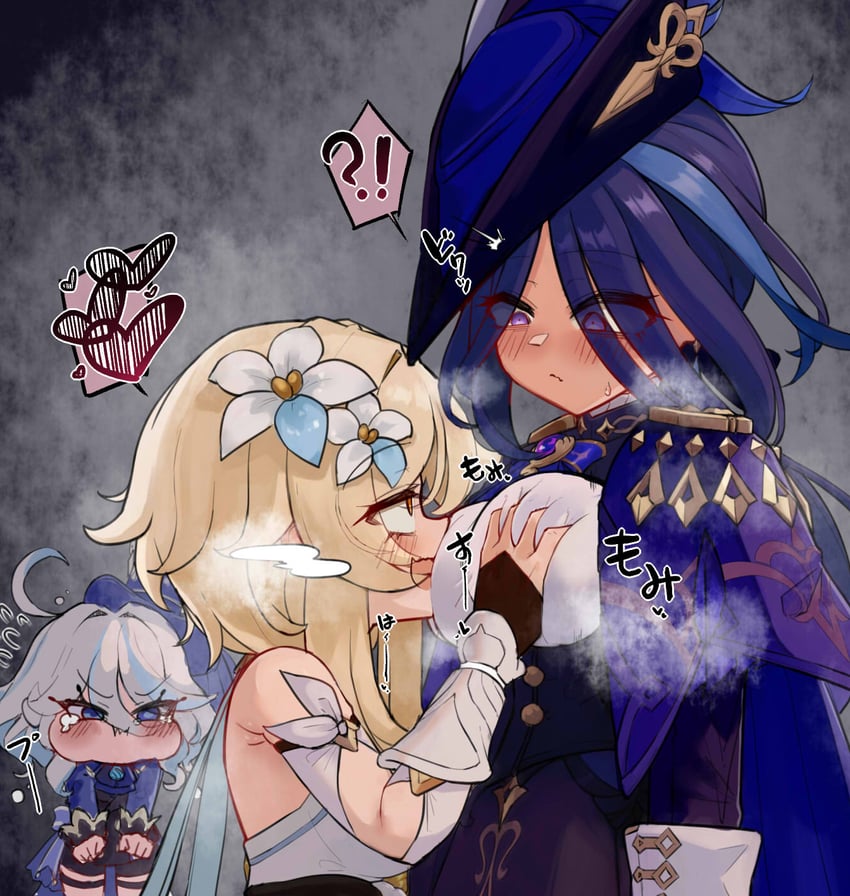 lumine, furina, and clorinde (genshin impact) drawn by lucifina_006