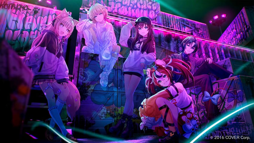 hakos baelz, hakui koyori, tokino sora, mr. squeaks, hiodoshi ao, and 1 more (hololive and 4 more) drawn by sanosomeha