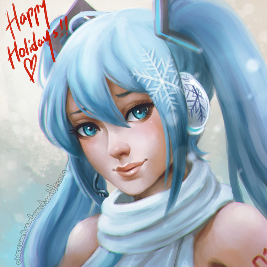 hatsune miku and yuki miku (vocaloid) drawn by koyorin