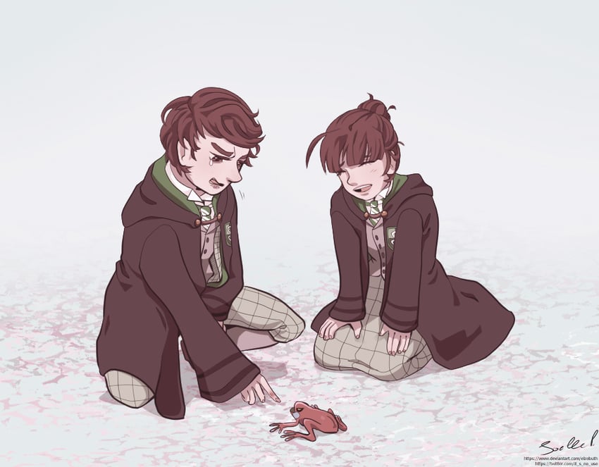 sebastian sallow and anne sallow (wizarding world and 4 more) drawn by elzebuth