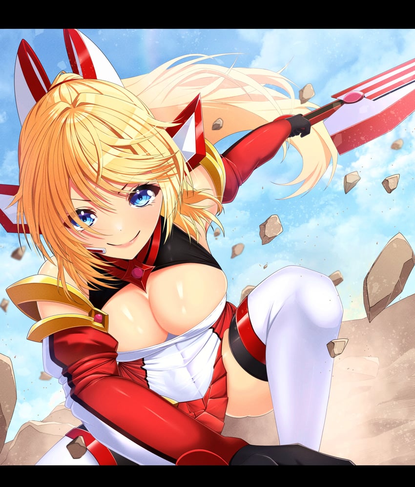 saeki ritsuka and exs-tia chevalier (kouyoku senki exs-tia and 1 more) drawn by inuko_inudog