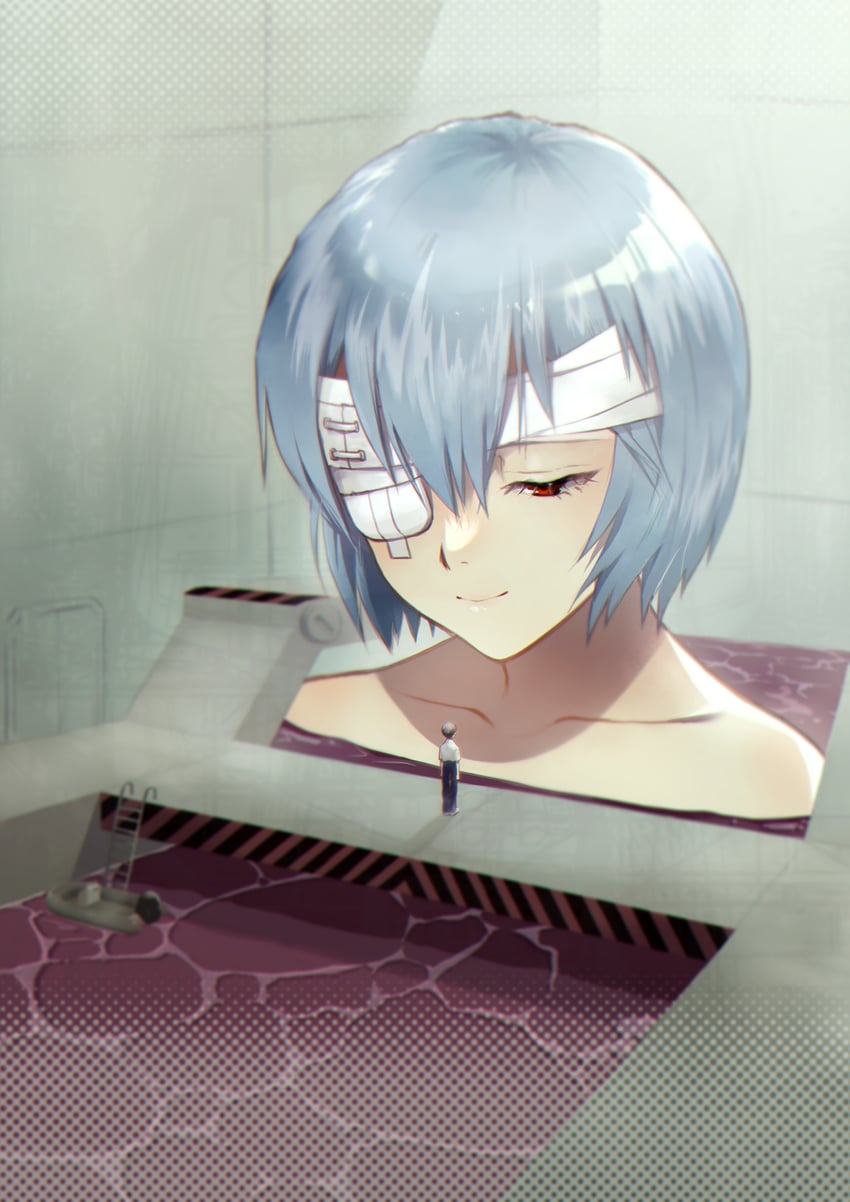 ayanami rei and ikari shinji (neon genesis evangelion) drawn by yubi_kamii