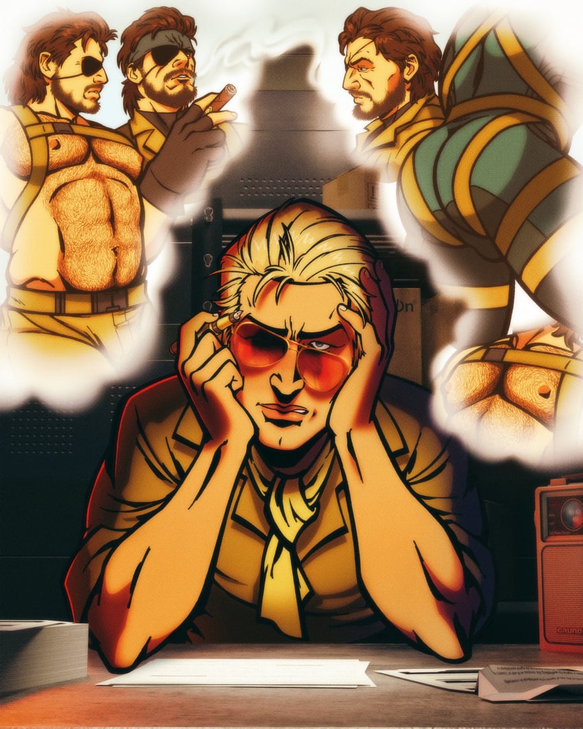 solid snake and kazuhira miller (metal gear and 1 more) drawn by miles_mandel