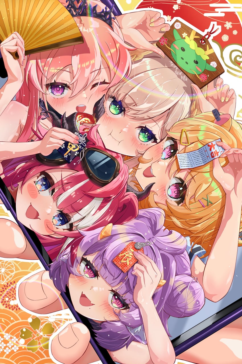 runie ruse, muu muyu, hikanari hina, eimi isami, and saya sairroxs (phase connect) drawn by itsuki_(itsukii_en)