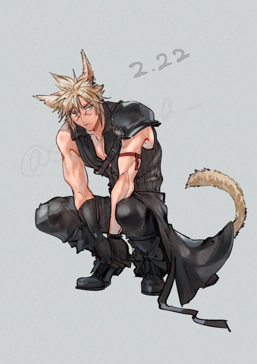 warrior of light and cloud strife (final fantasy and 3 more) drawn by shio_ga