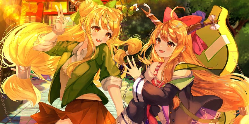 ibuki suika (touhou and 1 more) drawn by mira_hidume